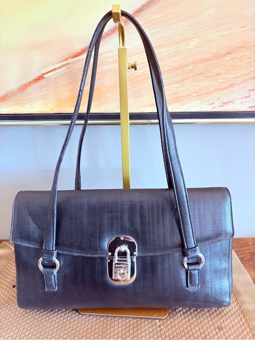 Salvatore Ferragamo East/West Flap Shoulder bag Embossed Calf